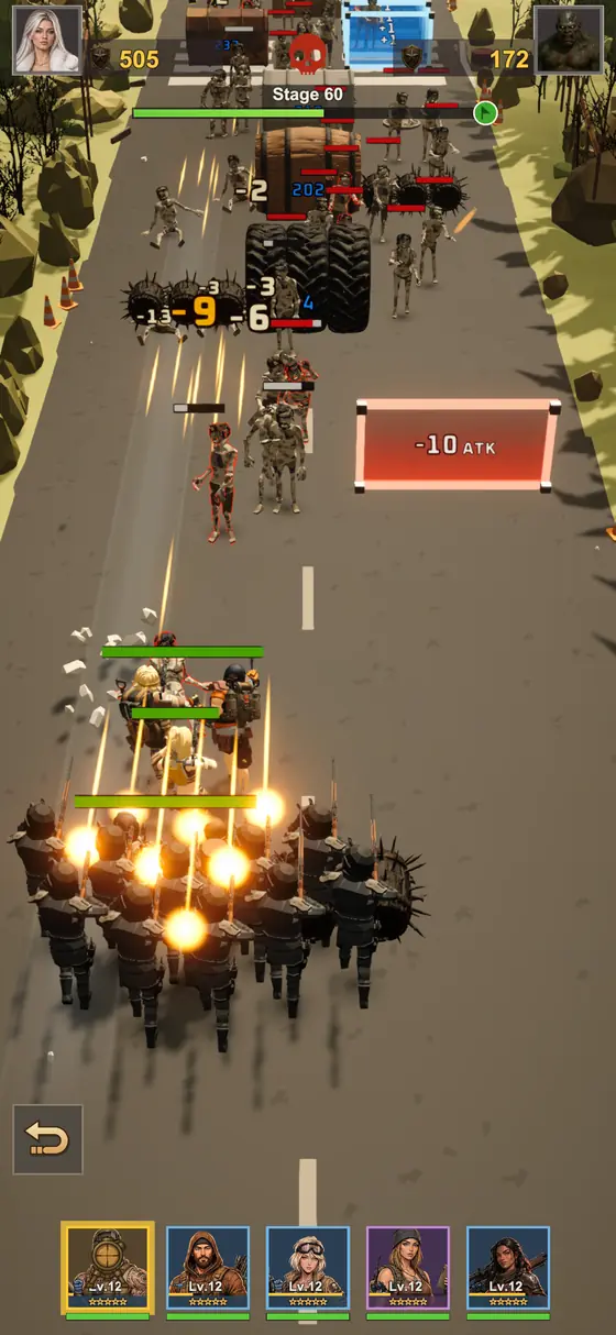 Squad firing into a wave of infected