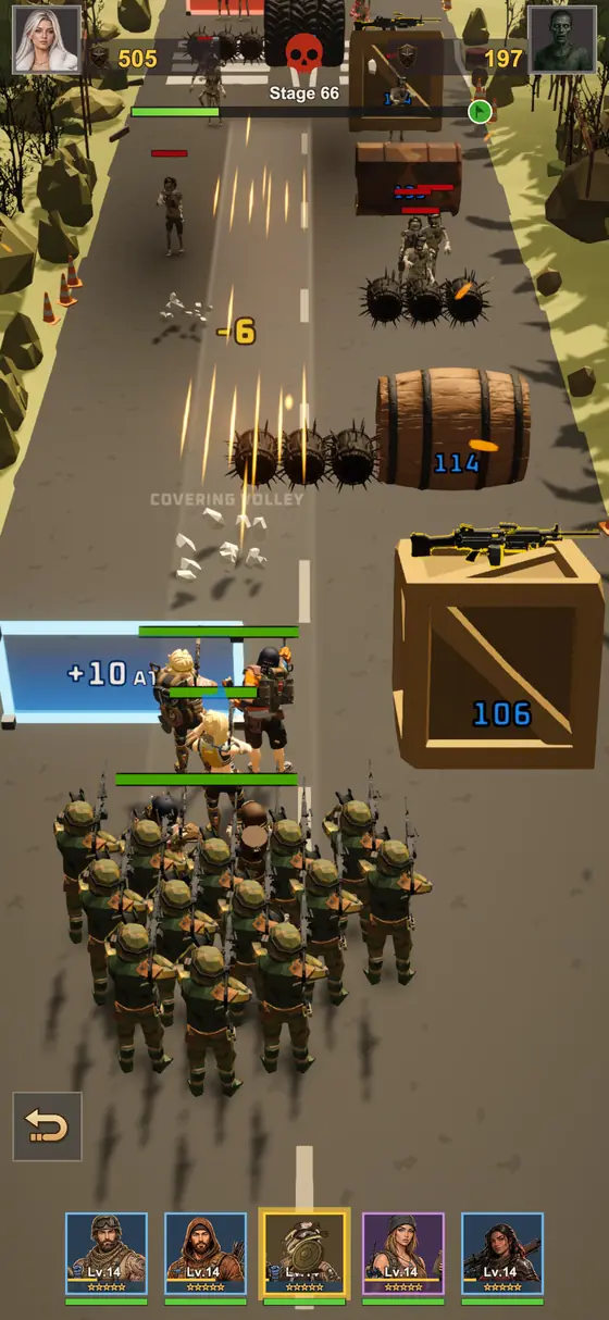 Squad passing supply crates on the road